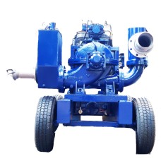 6 inch dewatering pump with split case water cooled engine