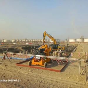 temporary dewatering pump installed in construction site