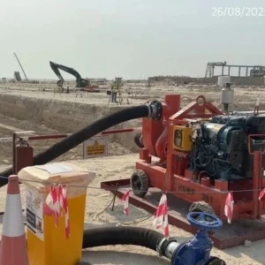 skid mounted dewatering pump system for industrial use