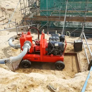 trailer mounted dewatering pump used in flood response