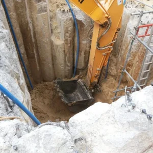 rental dewatering pump system used in construction site