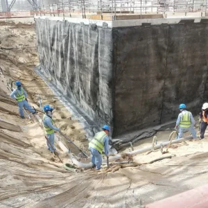 construction flood water removal pump in infrastructure project