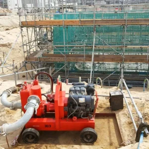 silent canopy dewatering pump used in urban drainage work