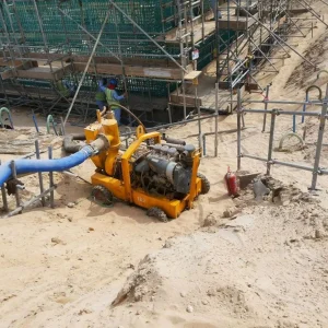 centrifugal dewatering pump system for construction water removal