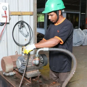 flood water removal pump in Mozambique infrastructure work