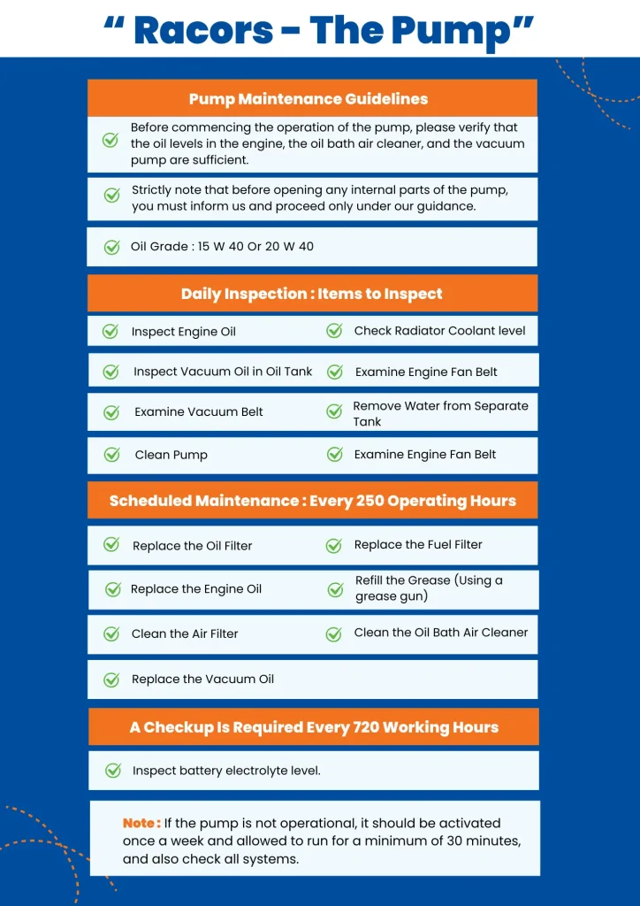 pump specification sheet for construction projects