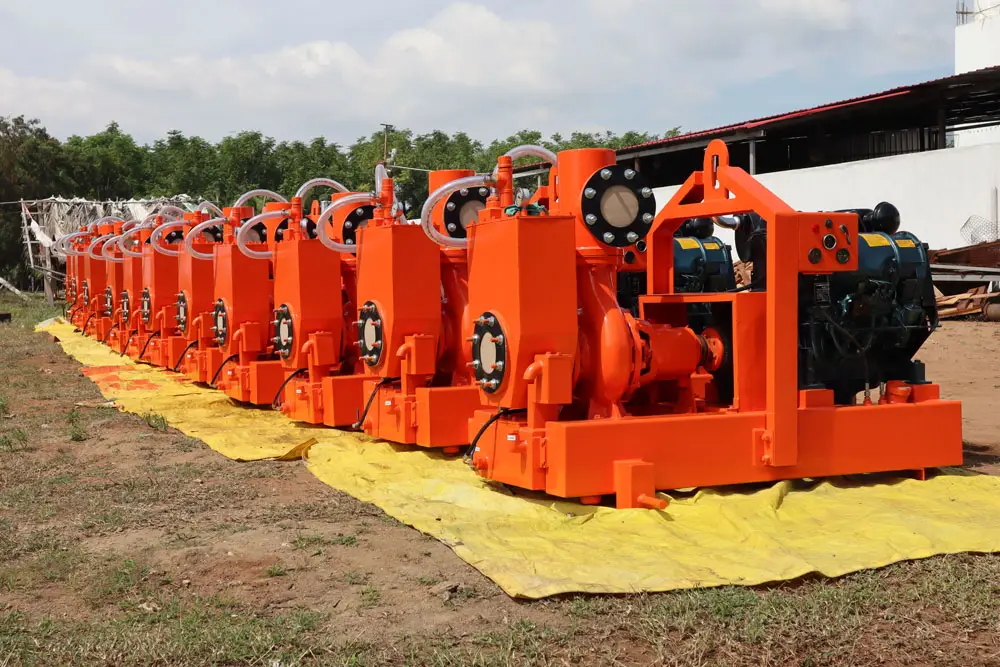 industrial dewatering pump service in operation
